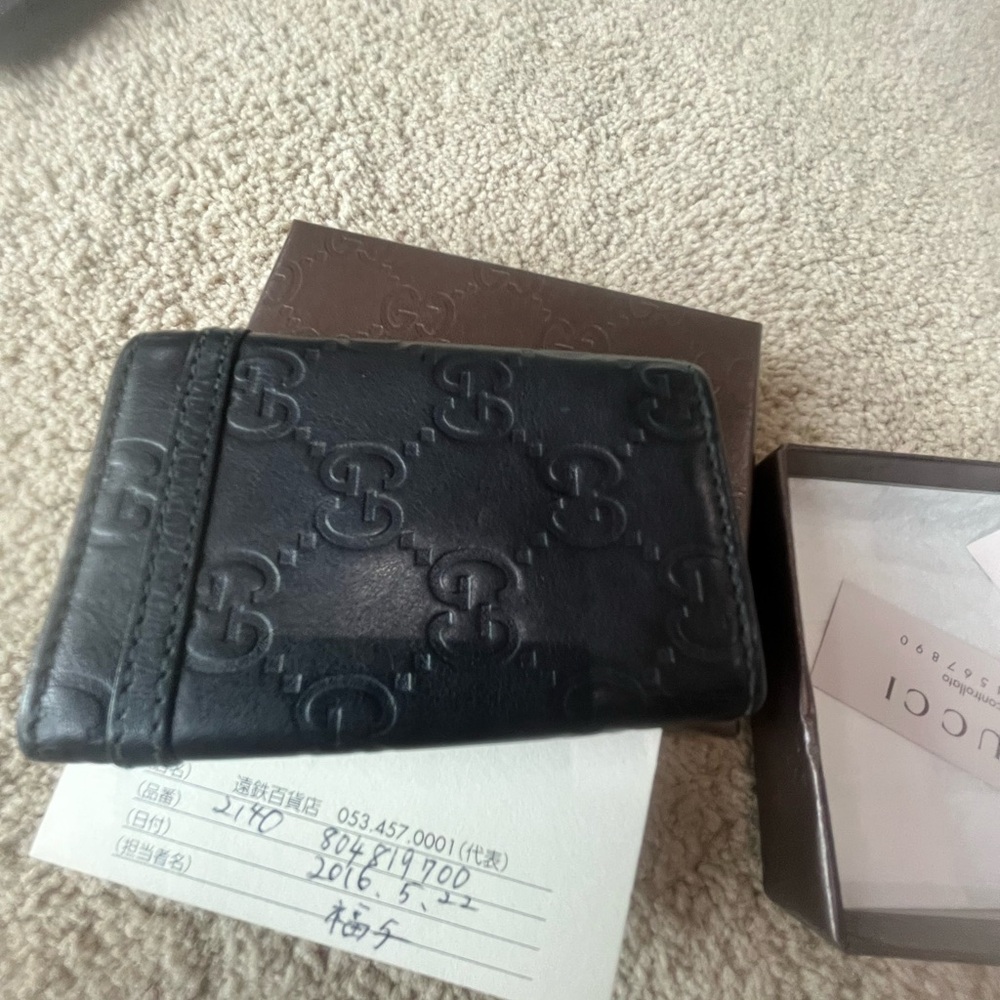 Gucci Black Leather Horsebit Key Card Holder - Picture 2 of 7